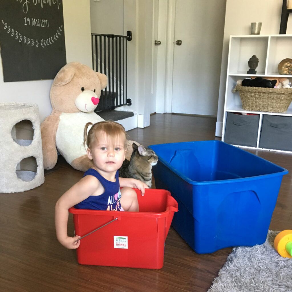 Child in Mop bucket