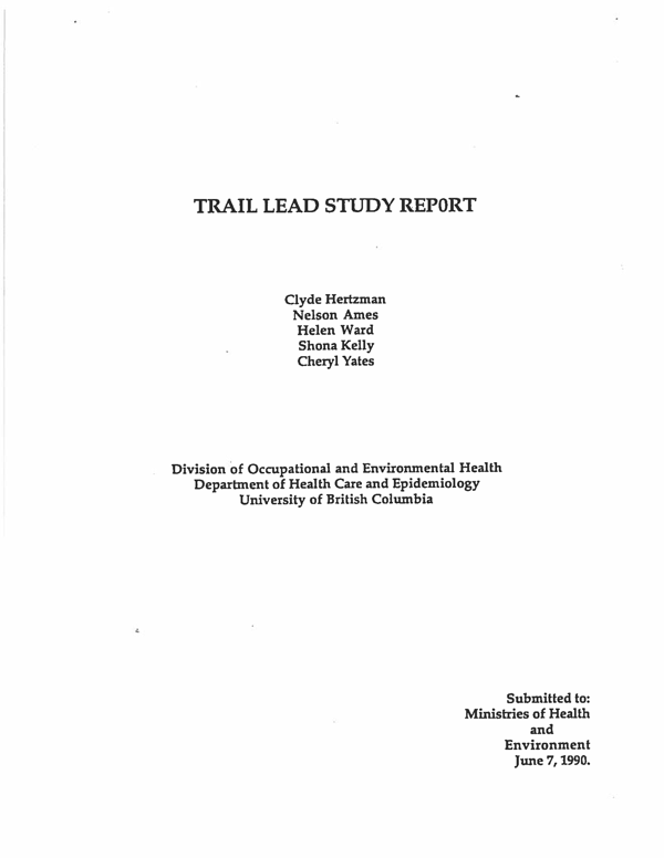 1989 Trail Lead Study Report (Hertzman et al)