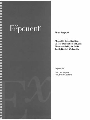 Phase 2 Investigation: In Situ Reduction of Lead Bioaccessibility in Soils (2000)
