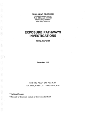 Exposure Pathways Investigations (1995)