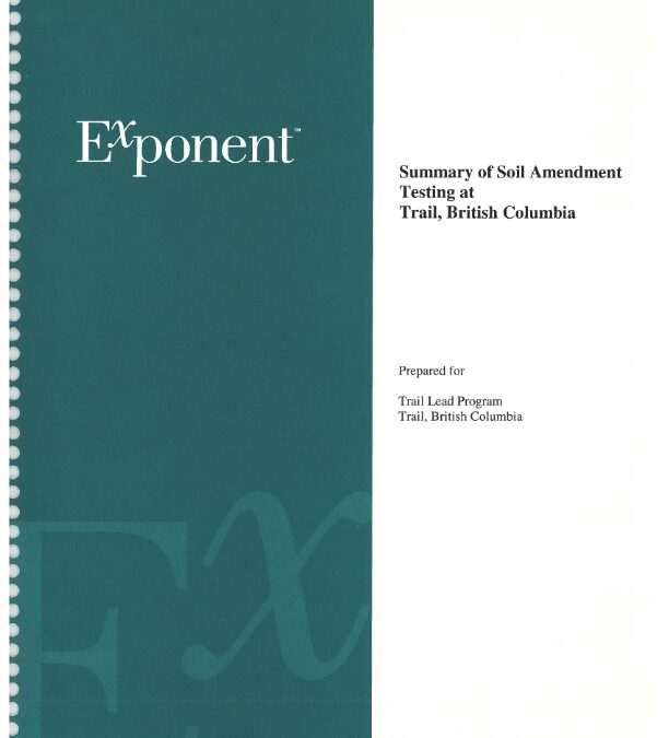 Summary of Soil Amendment Testing at Trail, British Columbia (2000)