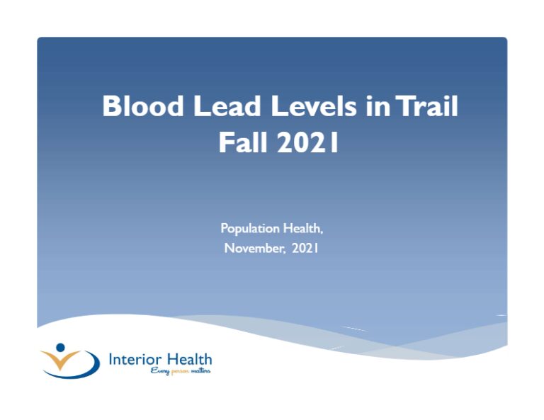Trail Blood Lead Levels Presentation 15Nov2021